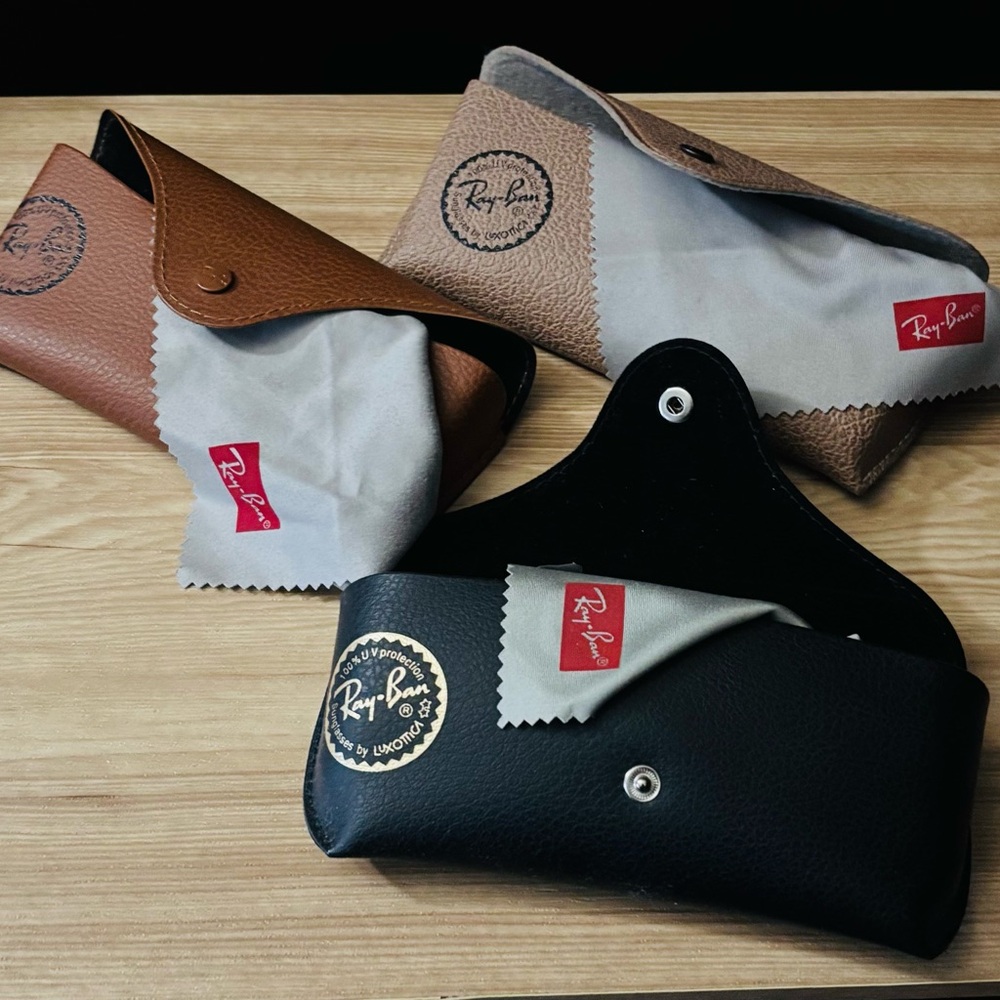 Ray-Ban Glasses Cases Set - Black, Brown, Gray